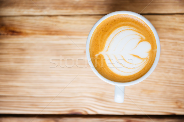 Top view of a cup with cappucino Stock photo © deandrobot
