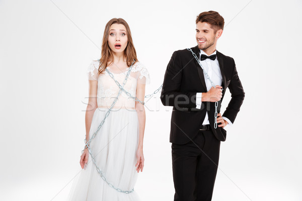 Man binding his woman Stock photo © deandrobot