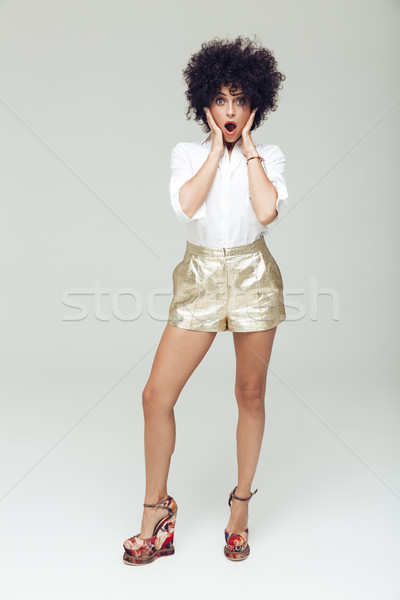Shocked retro woman Stock photo © deandrobot