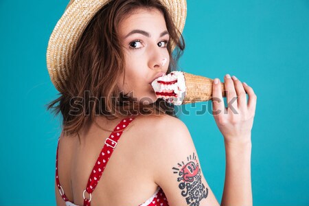 Retrato encantado menina maiô verão Foto stock © deandrobot