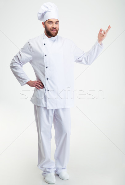 Heureux chef Cook Bienvenue geste [[stock_photo]] © deandrobot