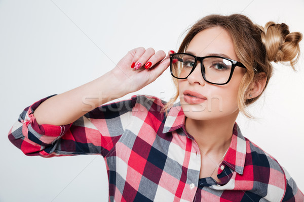 Model in shirt and eyeglasses Stock photo © deandrobot