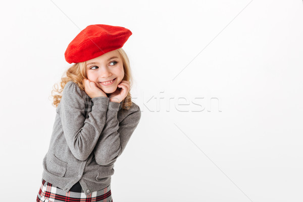 Foto stock: Retrato · sonriendo · pequeño · colegiala · uniforme