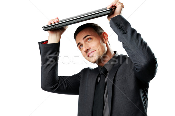 [[stock_photo]]: Homme · d'affaires · portable · mains · main · affaires · marché