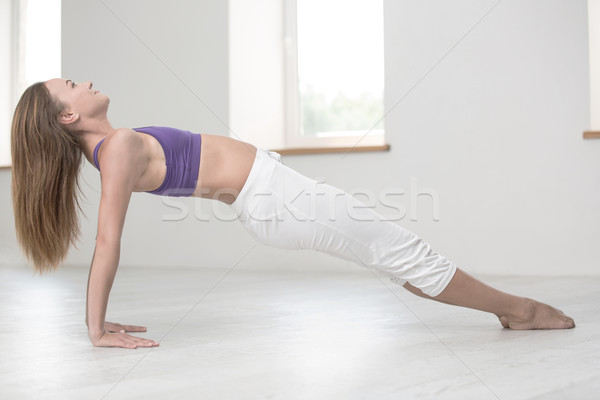 Foto stock: Mujer · yoga · gimnasio · retrato · mujer · atractiva · deporte