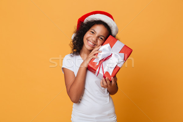 Portrait satisfait peu africaine fille Noël [[stock_photo]] © deandrobot