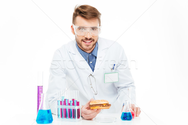 Chemist making GMOs food Stock photo © deandrobot