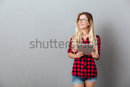 Stockfoto: Gelukkig · jonge · blonde · vrouw · afbeelding