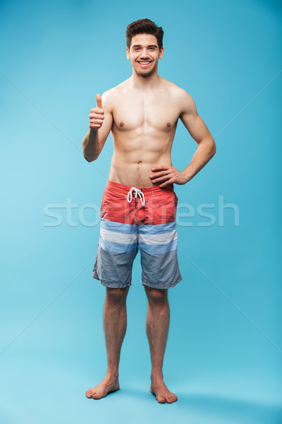 Portrait heureux jeunes torse nu homme [[stock_photo]] © deandrobot