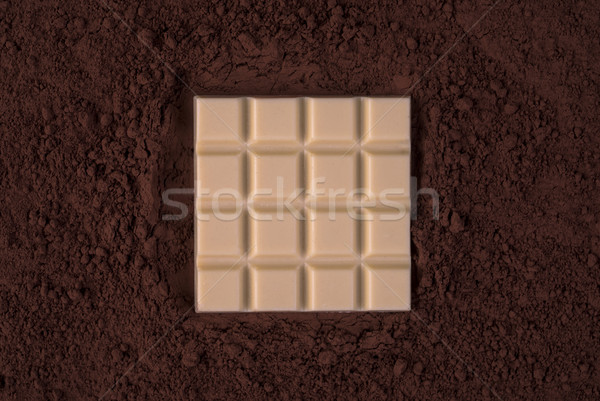Stockfoto: Witte · melk · chocolade · poeder · top