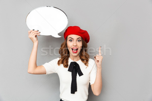 Portrait of a joyful schoolgirl Stock photo © deandrobot