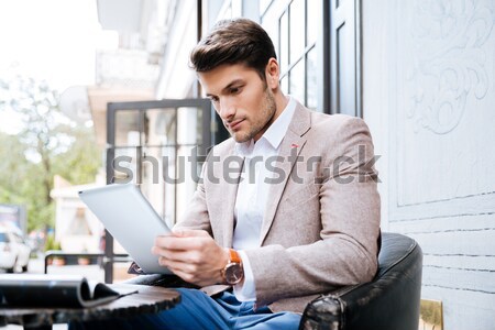 Man interacting with somebody in office Stock photo © deandrobot