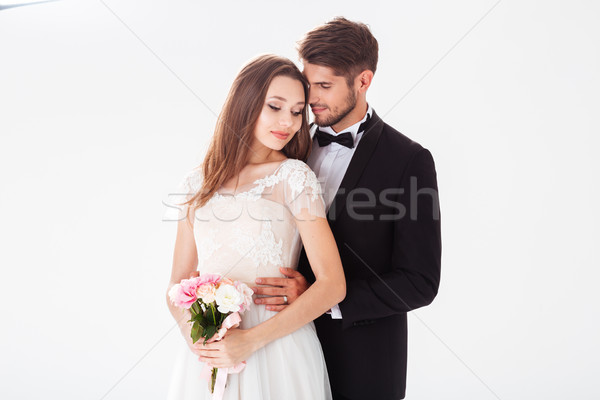 Beauty image of newlyweds Stock photo © deandrobot