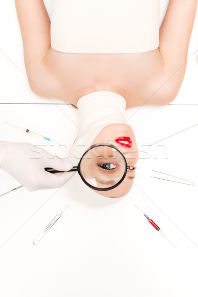Pretty woman in bandages Stock photo © deandrobot