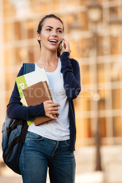 Сток-фото: портрет · молодые · студент · девушки · рюкзак · говорить