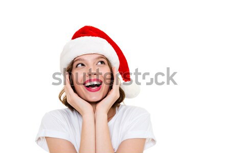 Zdjęcia stock: Kobieta · christmas · hat · stałego
