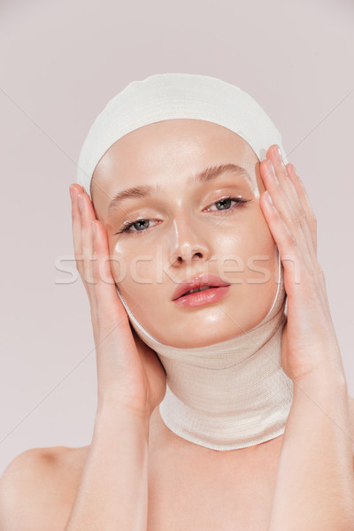 Unusual photo of young model Stock photo © deandrobot