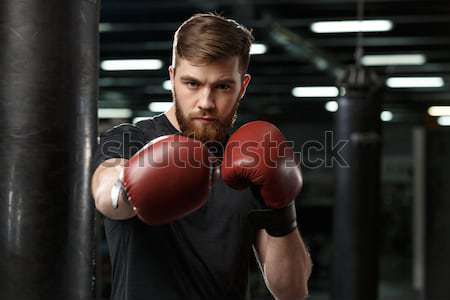 Concentrado guapo jóvenes fuerte deportes hombre Foto stock © deandrobot