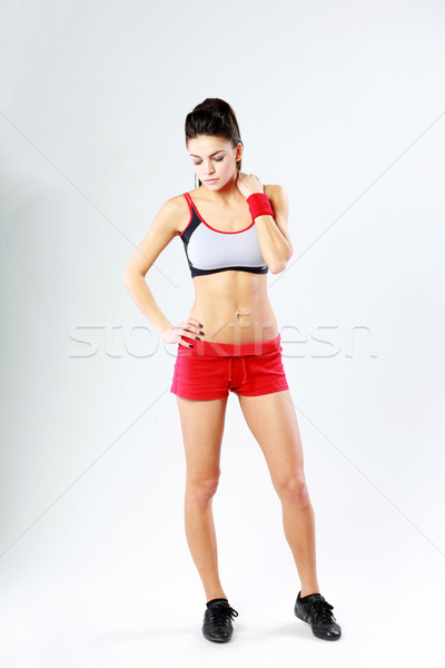 портрет молодые красивой спорт женщину Постоянный Сток-фото © deandrobot