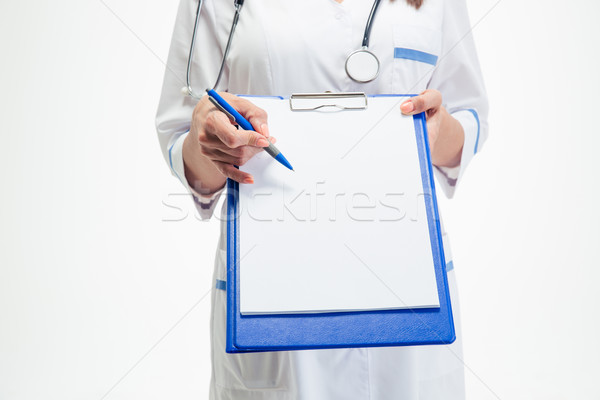 медицинской врач буфер обмена подписания портрет Сток-фото © deandrobot