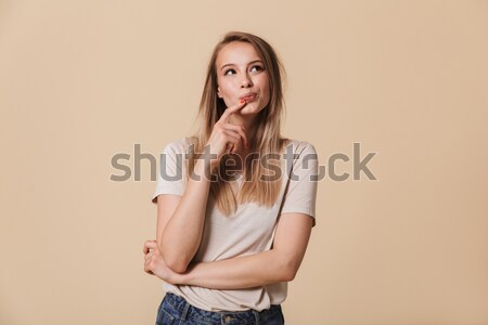 Portrait of a thoughtful young african woman Stock photo © deandrobot