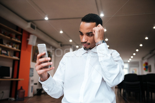 Foto stock: África · guapo · empresario · teléfono · imagen