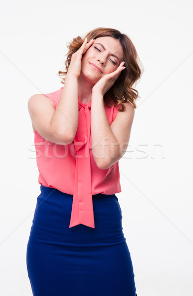 Casual woman having headache Stock photo © deandrobot