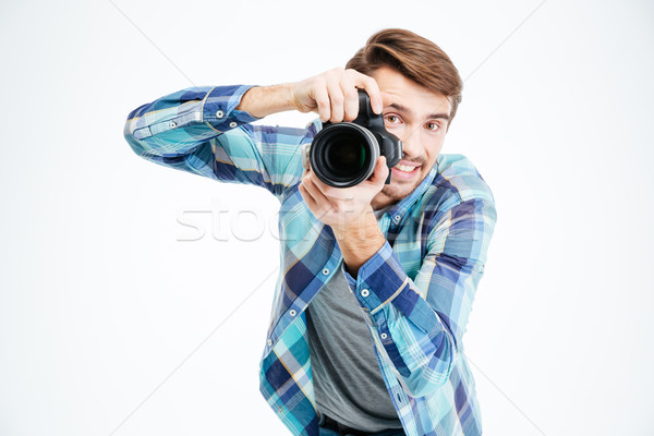 Fotografen erschossen Foto Kamera glücklich Stock foto © deandrobot