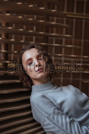 Kobieta czarny zardzewiałe metal Zdjęcia stock © deandrobot
