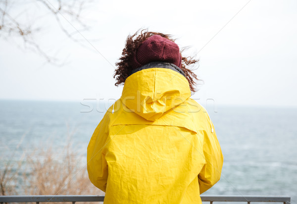 Photo of thinking woman near sea Stock photo © deandrobot
