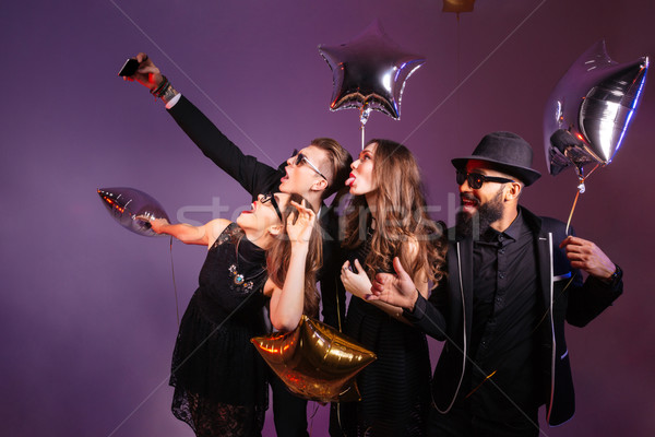 Több nemzetiségű csoport boldog emberek szórakozás készít boldog Stock fotó © deandrobot