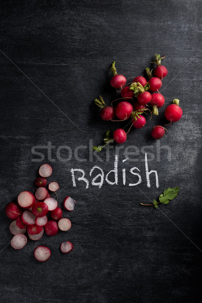 [[stock_photo]]: Radis · sombre · tableau · haut · vue · photo