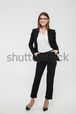 Imagine de stoc: Portret · zâmbitor · atractiv · femeie · de · afaceri · costum