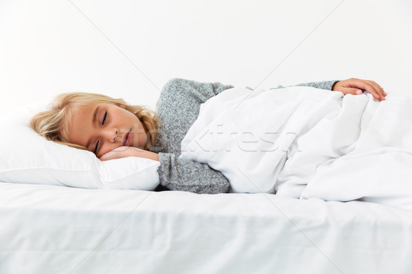 Close-up portrait of sleeping blonde girl Stock photo © deandrobot