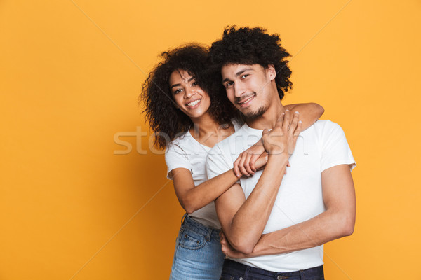 Stock foto: Porträt · glücklich · afro · Paar