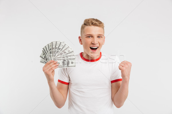 Portrait of a smiling teenage boy Stock photo © deandrobot