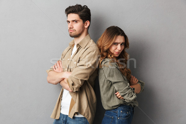 Portrait of a mad young couple having an argument Stock photo © deandrobot