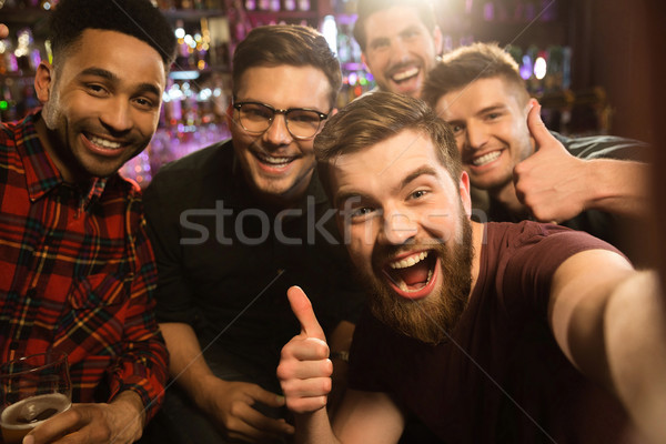 Stockfoto: Vrolijk · oude · vrienden · drinken