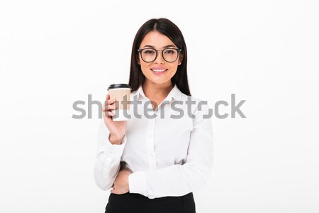 Portrait souriant asian femme d'affaires lunettes [[stock_photo]] © deandrobot