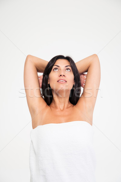 Portrait of a thoughtful woman in towel  Stock photo © deandrobot
