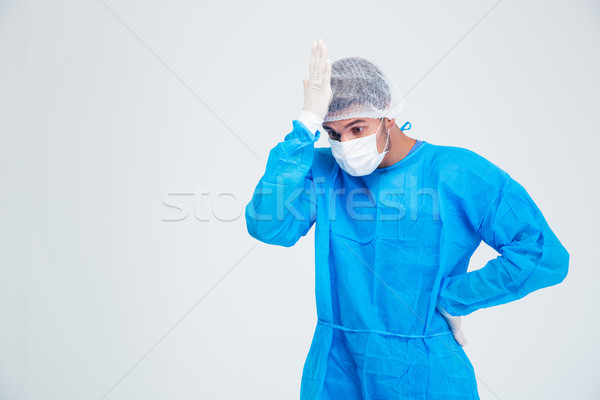 肖像 男 外科醫生 常設 孤立 商業照片 © deandrobot