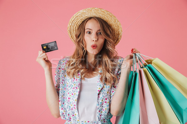 Stock photo: Portrait of a surprised young woman