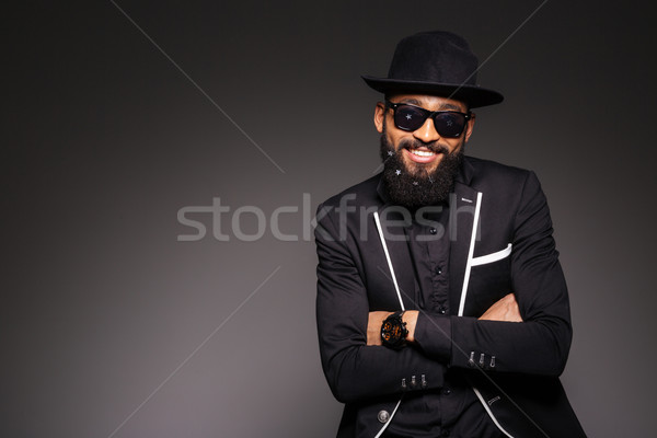 Happy afro american man in fashion cloth Stock photo © deandrobot