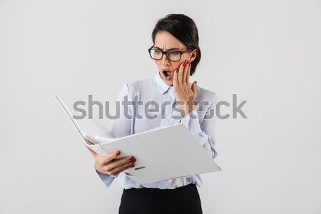 Portrait of a funny man using laptop compter  Stock photo © deandrobot