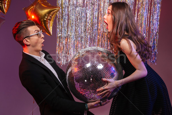 привлекательный Disco Ball Purple Сток-фото © deandrobot