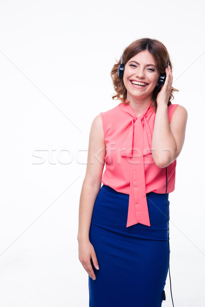 Portret uśmiechnięty obsługa klienta portret kobiety kobieta odizolowany Zdjęcia stock © deandrobot