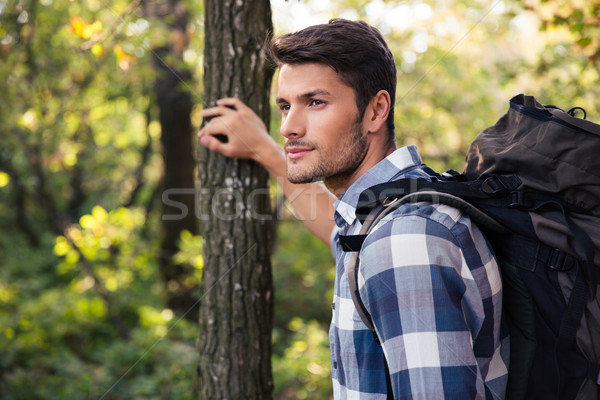 Man traveling in forest  Stock photo © deandrobot