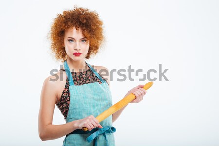 Frau halten Kuchen Finger Lippen Stock foto © deandrobot