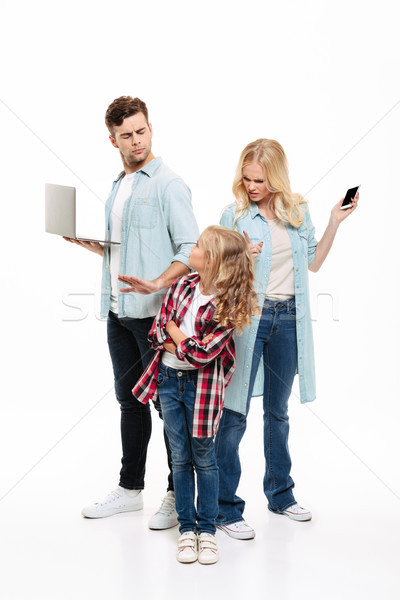 Portrait famille argument enfant permanent [[stock_photo]] © deandrobot