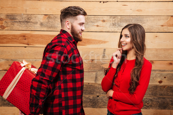 Man gives woman big gift Stock photo © deandrobot